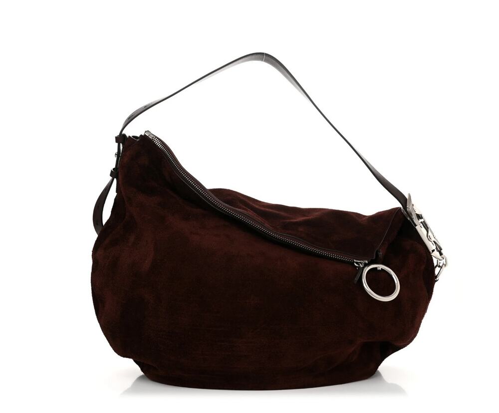 Burberry Suede Large Knight Bag Cocoa NEW